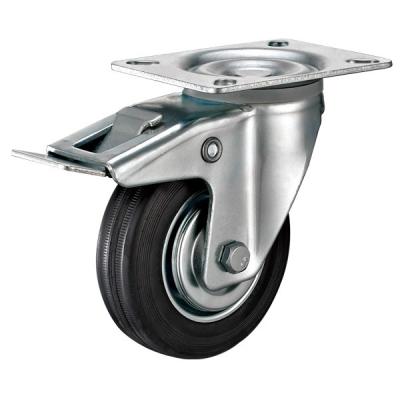 China Capacity 100kg Medium Duty 125mm Dia Lockable Swivel Castor Industrial Multipurpose Trolley Caster Wheel for sale