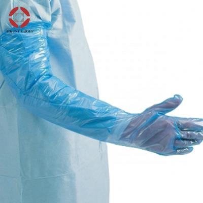 China Poly Folded Disposable PE Glove Veterinary Plastic PE Gloves en venta