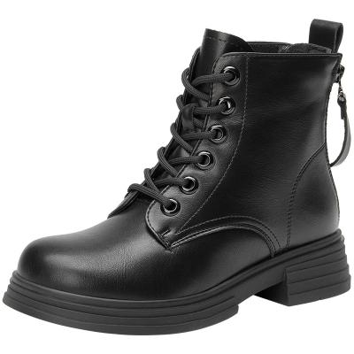 China Waterproof DUSTO 2023 Winter New Fashion Martin Boots Trend Comfortable Back Zipper Simple Women's Shoe for sale