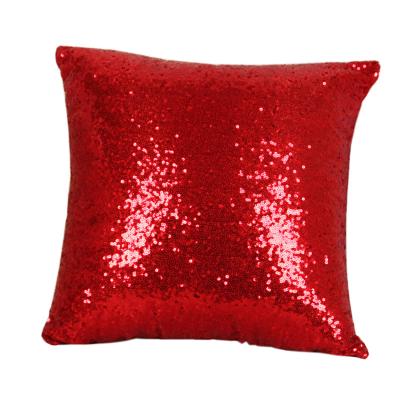 China Non-Toxic Luxury Series Silver Decorative Sparkling Sequin and Solid Comfortable Satin Tile Cover Cushion Case for Wedding/Christmas for sale