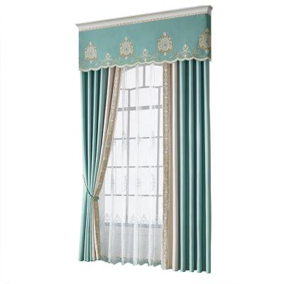 China Full High-grade Embroidery Light Shading Light Luxury Color Patchwork Shade Curtain Sheer Fabric for sale