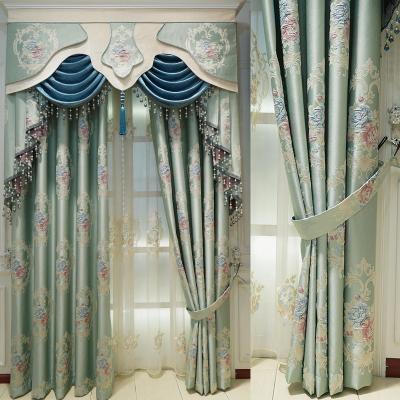 China Luxury european blackout style valnace jacquard curtain for sale