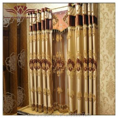 China Elegant Blackout Drapes Curtains , Embroidered Curtain Fabric Silk , Embroidered Linen Curtain for sale