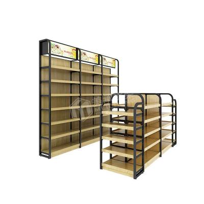 China Meicheng single sided / double sided factory price custom design single double side medium small supermarket rack shelf for sale