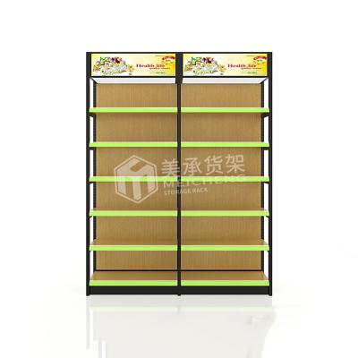 China Meicheng Long Wooden Wall Rack Gondola Wine and Liquor Store Display Shelves Single Side Single Sided / Double Sided Retail Store for sale