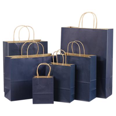 China Security Custom Brown Kraft Paper With Logo Printing Luxury Gift Shopping Paper Bag for sale