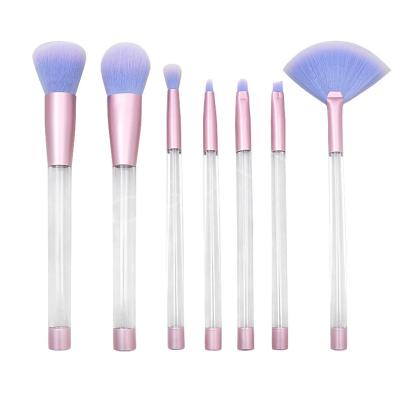 China Angular Blush Fashional Handmade 7 Pcs DIY Makeup Brush Empty Floating Glitter Makeup Brush Set In Stock for sale