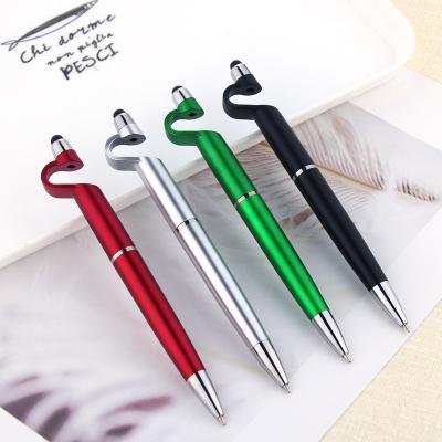 China Pen Personalized Custom Logo Stylus Plastic Ball Pen Cheap Plastic Mobile Phone Stand Promotional Gift for sale