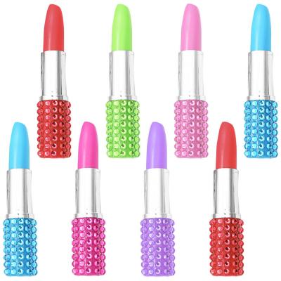 China Promotional Pen Wholesale Lipstick Gift Ballpoint Pen Colorful Novelty Mini Crystal Lipstick Pen With Logo for sale