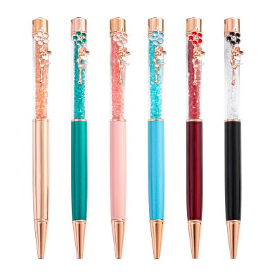 China Fashion Pen Custom New Flower Pen HolderJapan Crystal Pen Metal Promotional Ballpoint Pen for sale