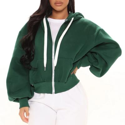 China Anti-pilling Custom women's high quality Oversized Drop shoulder Hoodies 100% Organic Cotton Loose zip up long sleeves hoodie For Women for sale