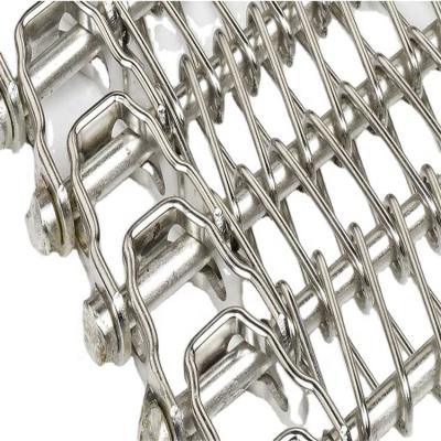 China Fire Durable Stainless Steel Spiral Wire Mesh Conveyor Belt With Chain for sale