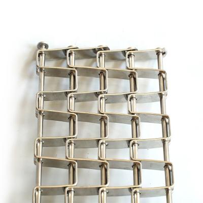 China Heat Resistant Flat Stainless Steel Flex Honeycomb Ladder Wire Mesh Conveyor Belt for sale