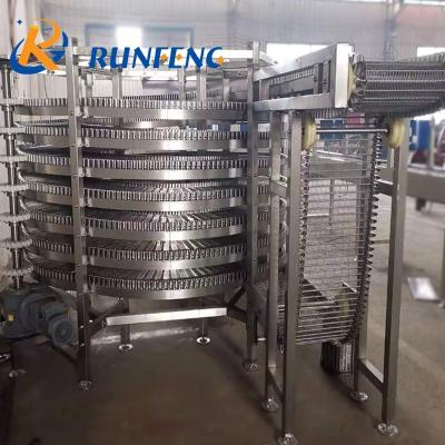 China Fire Food Stainless Steel Industrial Seafood Grill Freezer Tower Spiral Wire Mesh Conveyor Belt for sale