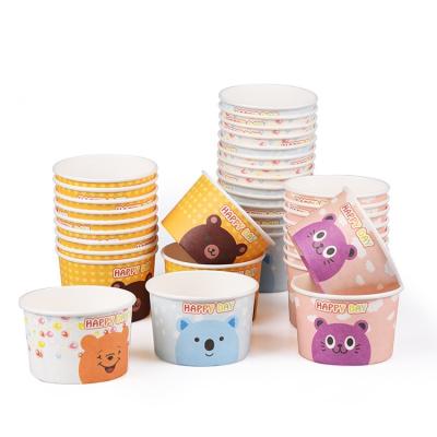 China Disposable Ice Cream Packaging Containers, Ice Cream Bowl, Custom Made With Lid Spoon Paper Ice Cream Cup for sale