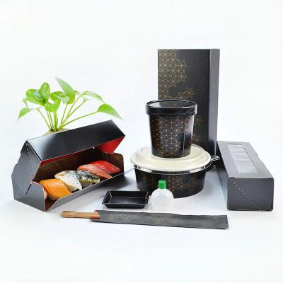 China Meshine Food Grade Disposable Paper Sushi Take Out Sushi Packaging Box Sushi for sale