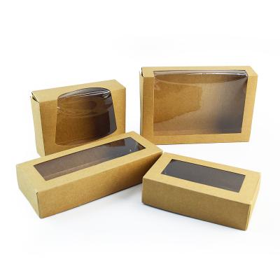 China Disposable Salad Sushi Disposable Paper Box With Window Sushi Box With Clear Lid for sale