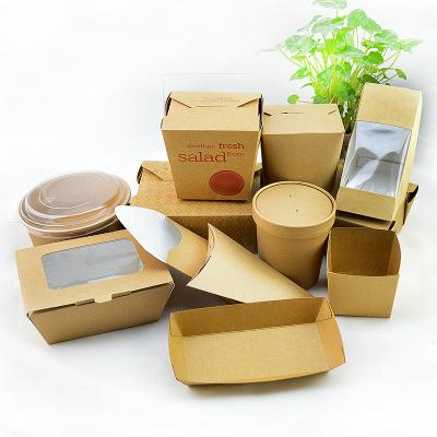 China Disposable Hot Selling Eco-friendly Paper Food Container For Fast Food for sale