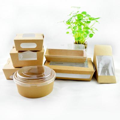 China Disposable Eco-friendly With Window Disposable Fast Food Wrapping Paper Food Container for sale