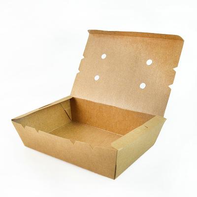 China Disposable Customized LOGO Printing Disposable Fast Kraft Paper Food Packaging Box for sale