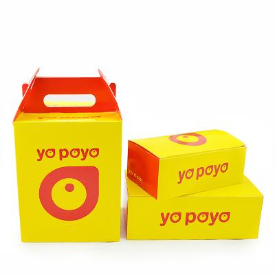 China Disposable Take Away Food Box Fried Chicken Nuggets Carton Paper French Fries Food Packaging Box for sale