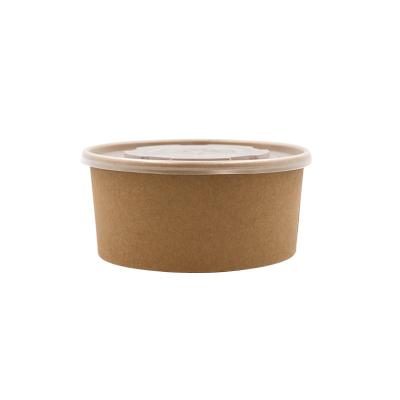 China Biodegradable high quality microwavable food grade to go fruit take away paper salad bowl with window for sale