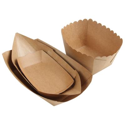 China Desktop Disposable Disposable Paper Tray Food Packaging Tray Store / For Fish, Chips, Pasta for sale