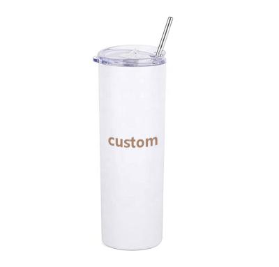 China Amazon PORTABLE Hot Selling White 20oz Sublimation Masks Straight Tumbler With Straw And Metal Slide Lid For Travel for sale