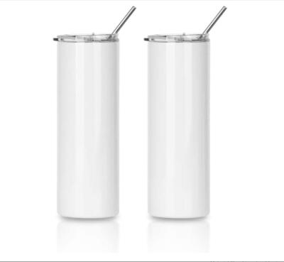 China Viable Hot Selling Custom Heat Printing Stainless Steel 20oz Straight Double Wall Sublimation Lean Tumblers With Lid And Straw for sale