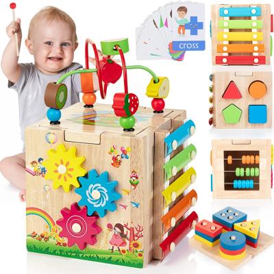 China Electronic Toy Baby Play Set 8-in-1 Montessori Toys with Bonus Matching and Stacking Board Activity Wooden Cube Toys for sale