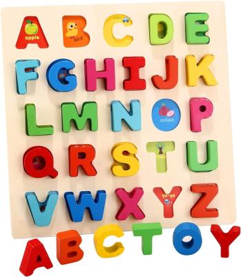 China Electronic Toy Wooden Alphabet Puzzle for Toddlers, Chunky ABC Puzzles Board Educational Toys for Children, Preschool Learning Letters Puzzles for sale