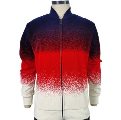 China New Fashionable CM-007 Viable Contrast All Over Print Velvet Mens Full Zip Velvet Jacket for sale