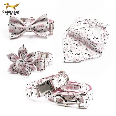 China Guangzhou Custom Pets Product Dog Bow Tie Brand Personalized Printed Pet Collar and Bandana Designer for sale