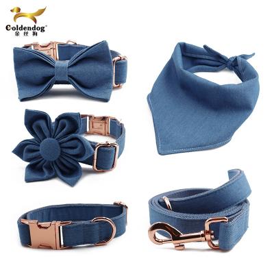 China Custom Wholesale Pet Supplies Custom Logo Designers Luxury Pet Bow Leash Bandana Link Collar for sale