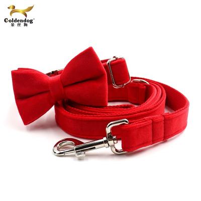 China Custom Wholesale Pet Supplies Custom Designers Luxury Bow Tie Dog Leads & Collars for sale