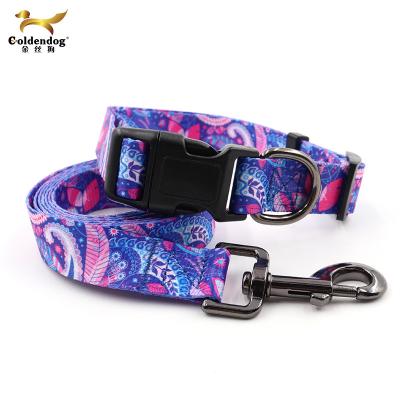 China Customized Polyester Customized Unique Adjustable Pattern Style Dog Collars Collars For Pet for sale