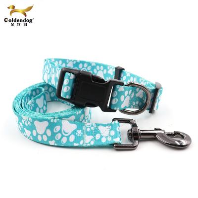 China Wholesale Custom Custom Logo Dog Collar and Leash Set Personalized Pet Collars Supplies New Design for sale