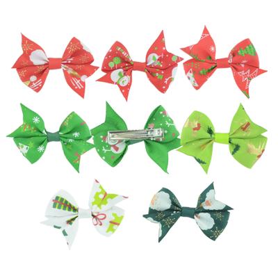 China European and American Style Christmas Hair Bows Clips Bowknot Hairpins Hair Bow Clips Headdress for Babies Toddlers Kids for sale