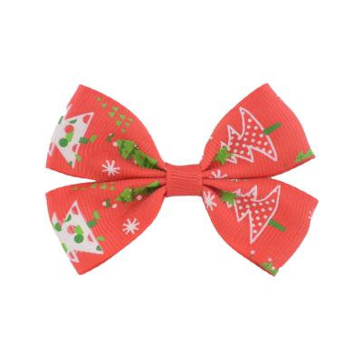 China European and American style 3 inch Christmas hair bows alligator hair cut Christmas gifts for toddlers babies children kids girl hair accessories for sale