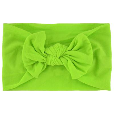 China European and American wholesale baby girls headbands wholesale solid color outlet factory style nylon hair band bow knitted headband for sale