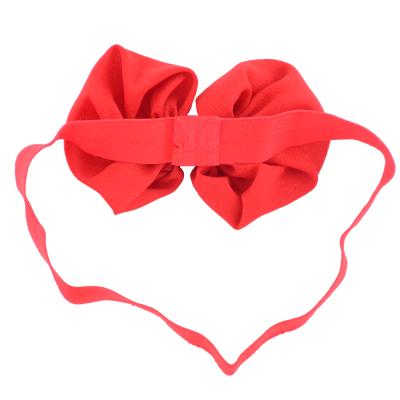 China Soft Cute Multi Colors Chiffon Bowknot Girls Headbands Solid Color Elastic Headband For Baby for sale