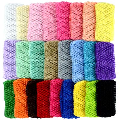 China Hot Wholesale 7cm Elastic Headbands For Baby Gilrs Headbands Girls Hair Accessories Crochet Headband Vendors for sale