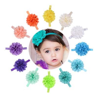 China European and American Handmade Craft Mesh Hollow Flower With 10cm Style Chiffon Headband For Children Headwear Hair Accessories for sale