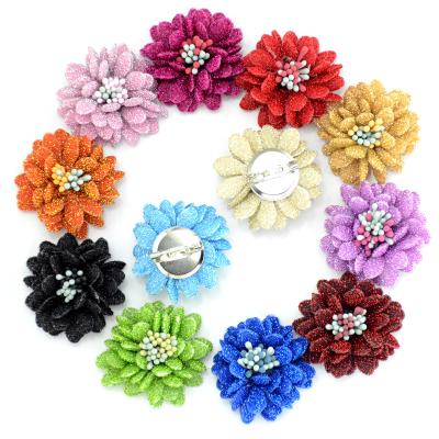 China 4cm New Hot Bling Hair Clips Cloth Wave Flower Flower Hair Clips Flower Hair Accessories Hair Clips For Women for sale