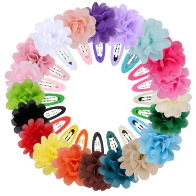 China 5cm Sweet Chiffon Flowers Hairpin Overedge Bb Cuts Horquilla Barrette For Cute Kids Hair Accessories for sale