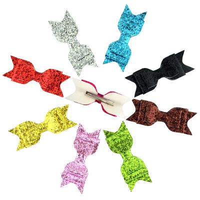 China Hot Popular Double Layer Sequin Bow Hairpin Headdress Glitter Smart Children's Bow For Hair Accessories for sale