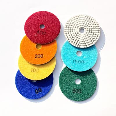 China Granite 50#-3000# Inch 100mm Steps 4 Steps Granite Floor Polishing Pad Concrete 7 Flexible Granite Wet Diamond Polishing Pad Resin For Marble Concrete for sale