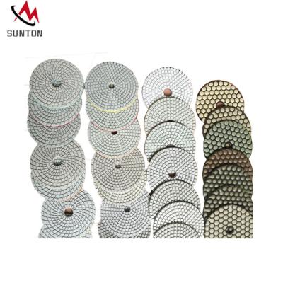 China 3 Step Diamond Dry Polishing Pads For Granite Marble Stone Concrete Floor Pad-001 for sale