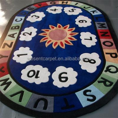 China Modern Adhesive-protective cartoon children's carpet, children's woolen blankets, hand-made round carpet, for sale