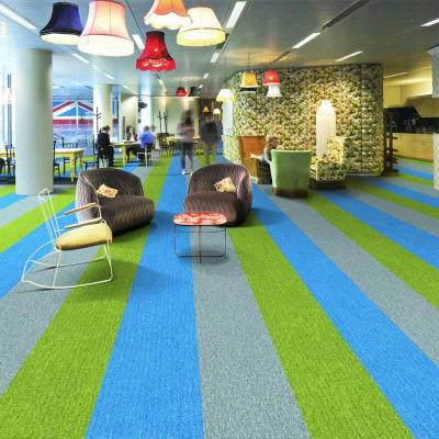 China Strip Custom Nylon Soundproof Carpet Tiles Commercial Flooring Carpet Yarn Tile For Home for sale